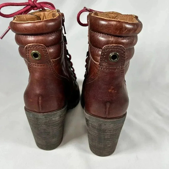 Lucky Brand Joss Size 7 Leather Hiking Boot Heel Casual - Picture 4 of 10